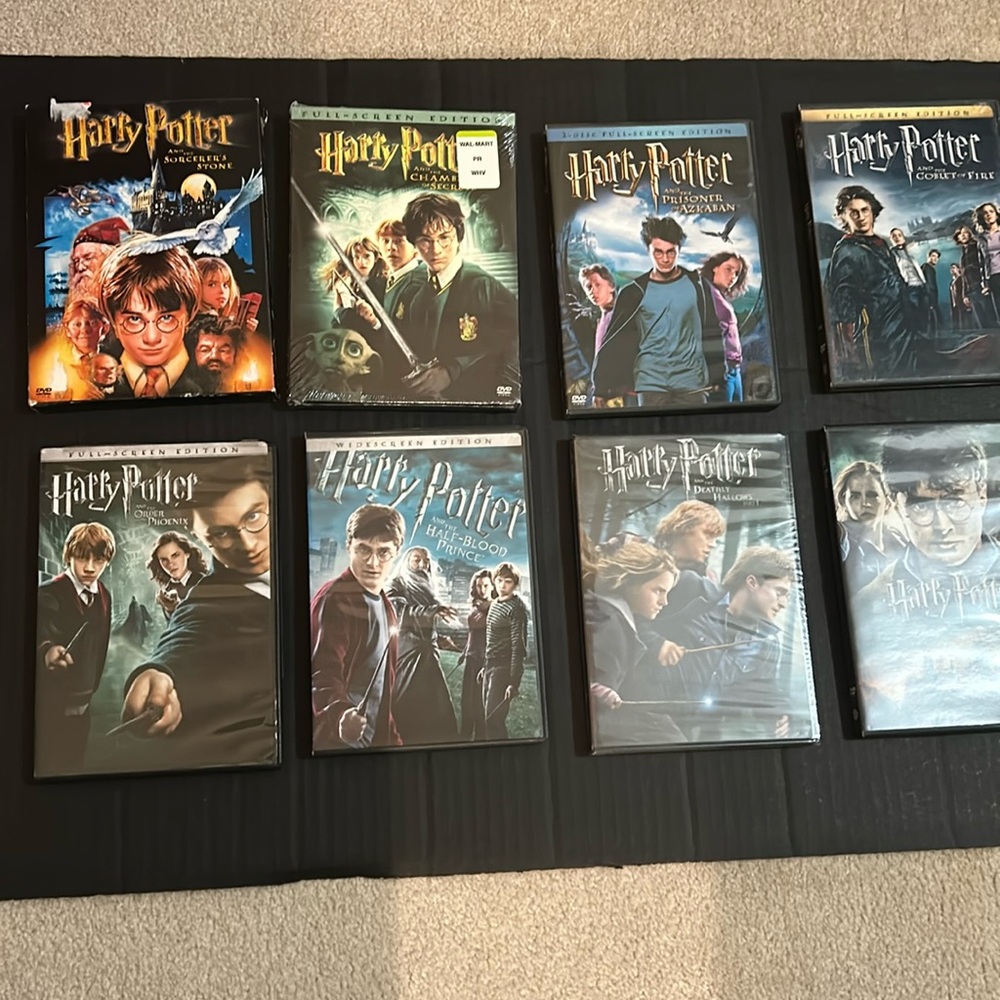 Single DVD’s of entire Harry Potter Series.
